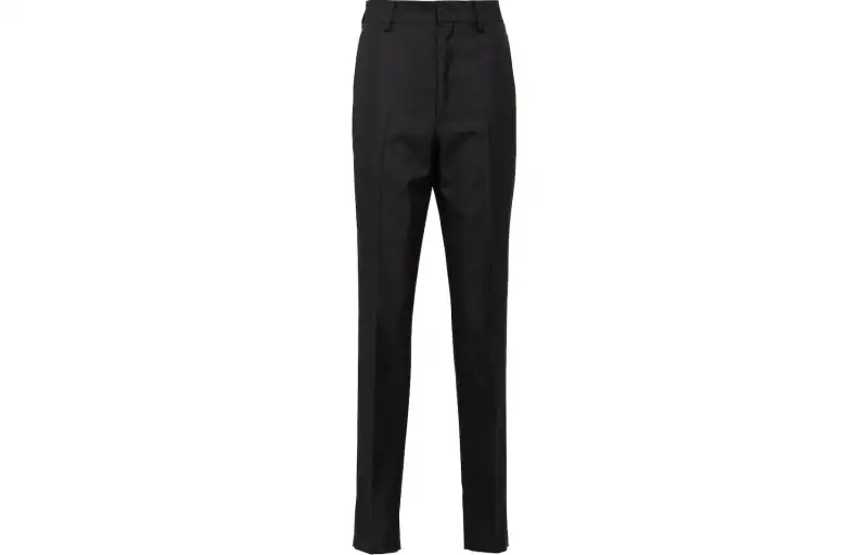 Prada pressed-crease wool-mohair trousers