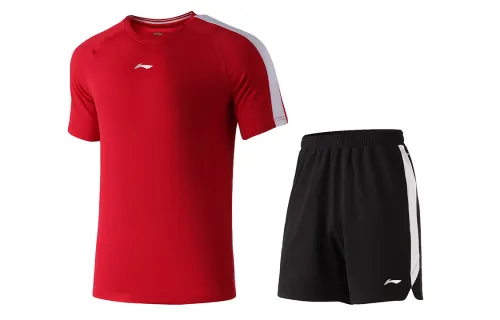 Li Ning Casual Sportswear Men's Bull Red/Standard Black Crew Neck Moderate
