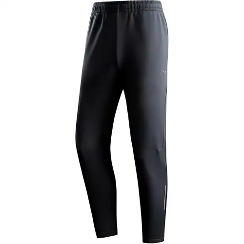Anta Running Collection Casual Solid Color Fleece Lined Thermal Running Pants Men's Castle Gray