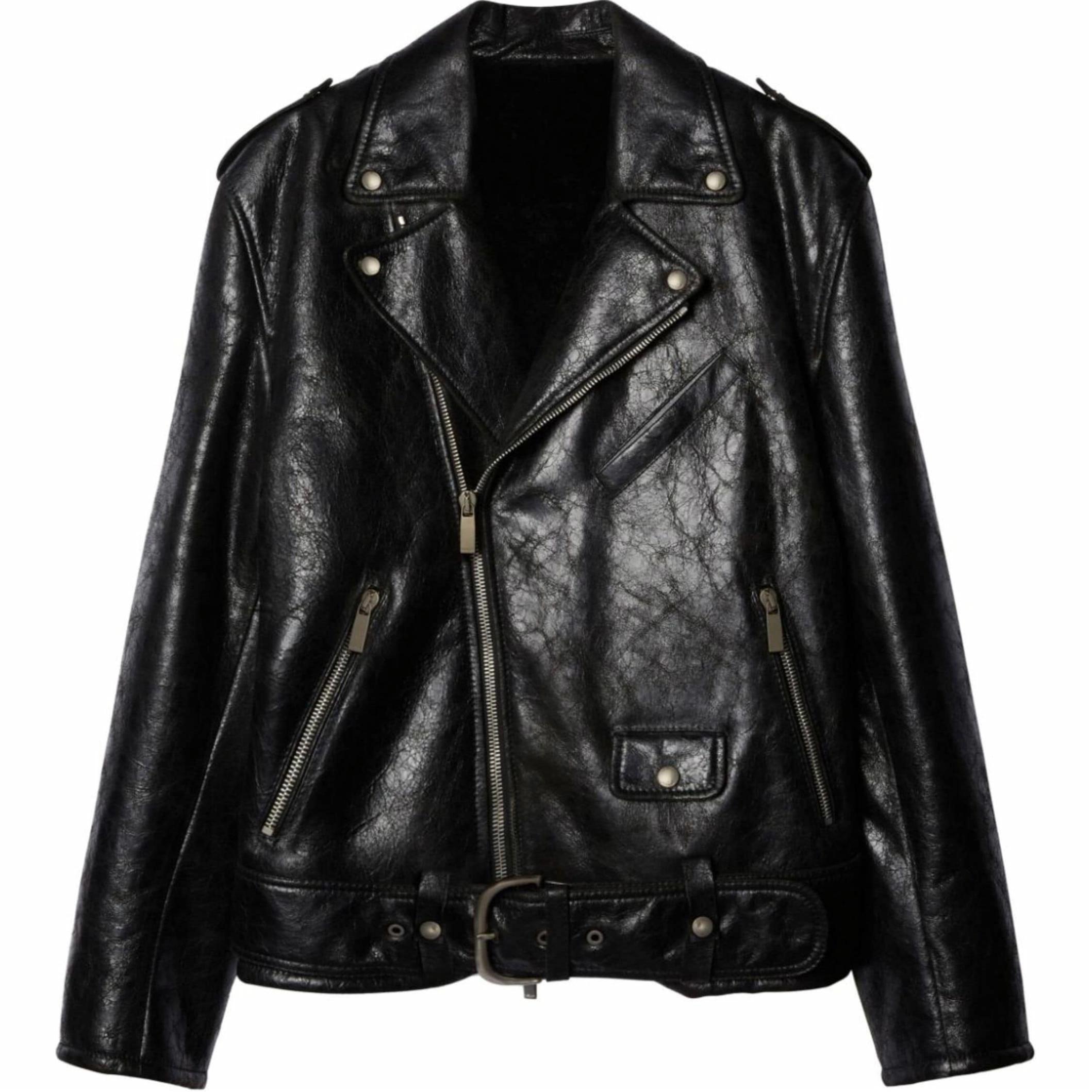 Мужская куртка OFF-WHITE Leather Jacket (черная)