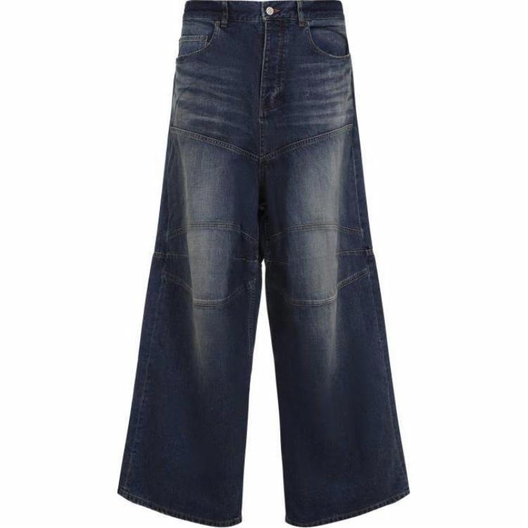 Мужские джинсы Balenciaga Wide Leg Zipper (синие)