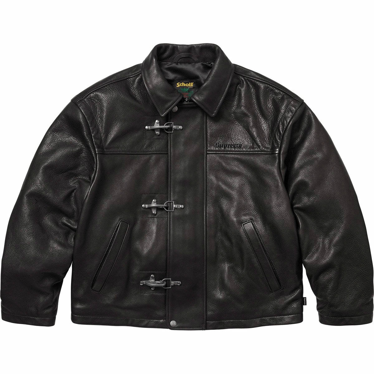 Куртка Supreme x Schott Leather Clip (однотонная)