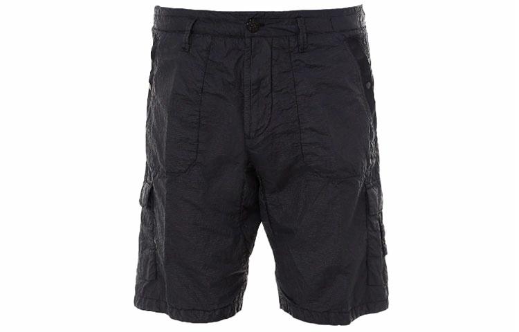 Мужские шорты STONE ISLAND Seersucker Bermuda (черные)