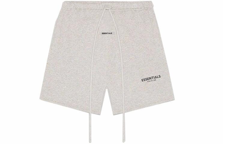 Шорты Fear of God Essentials FW20 Sweat Shorts Heather Oat Logo (глубокий овсяный) — фото 1