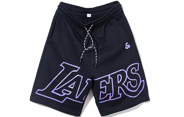 Шорты JACK JONES· JACK&JONES x NBA Logo (желто-фиолетовые) — фото 1