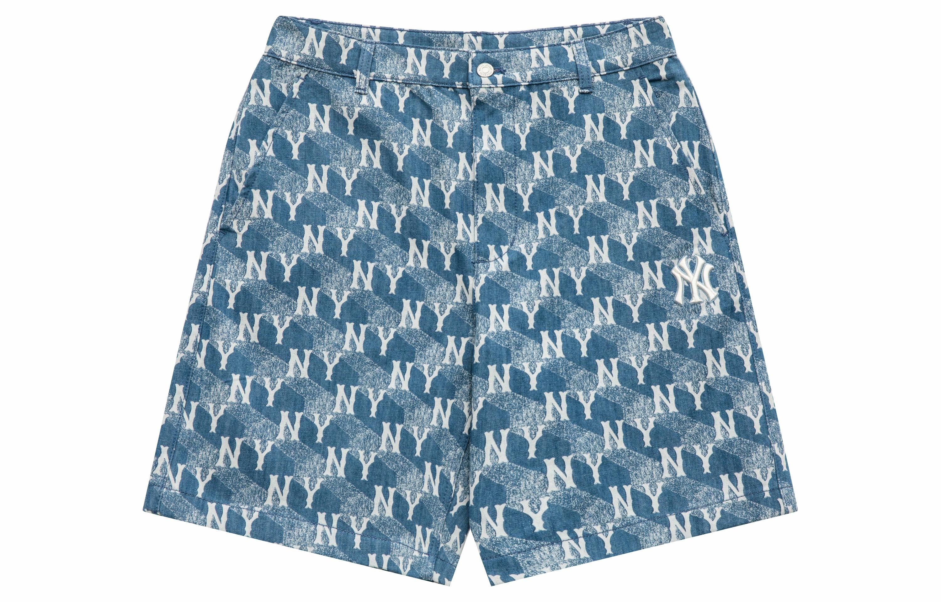 Мужские шорты MLB Monogram Denim Shorts (голубые)