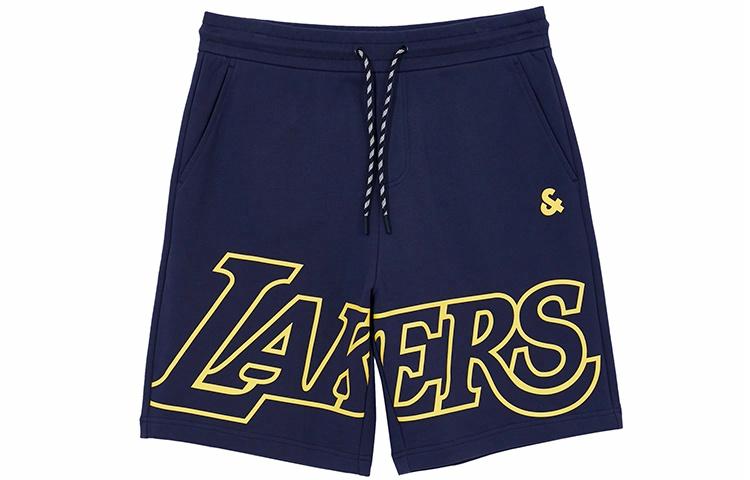 Шорты JACK JONES· JACK&JONES x NBA Logo (желто-фиолетовые) — фото 11