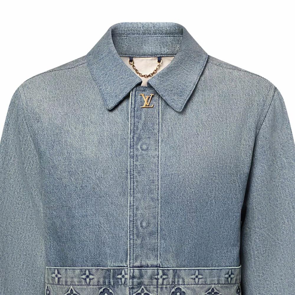 Мужская куртка Louis Vuitton SS25 Denim Jacket (синяя) — фото 4