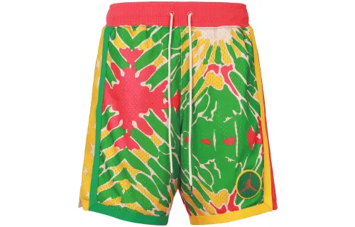 Jordan Basketball Shorts Men's Track Red/Lucky Green/Deep Sulfur Moderate Straight Fit Pants