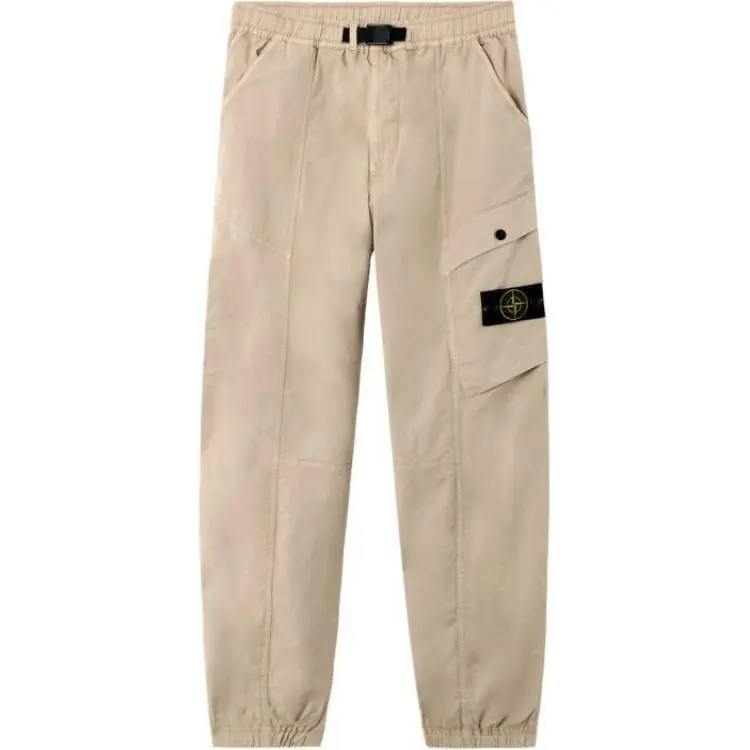 STONE ISLAND Logo Patch Tapered Leg Trousers