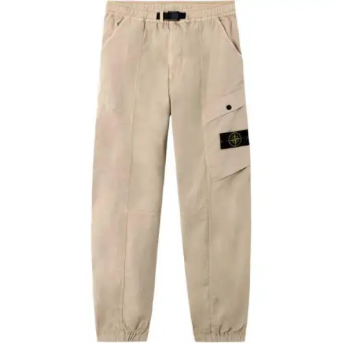 STONE ISLAND Logo Patch Tapered Leg Trousers