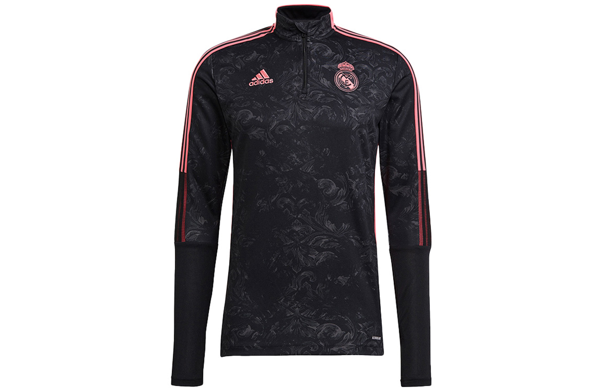 Adidas, sports long-sleeve for training, royal black football uniform