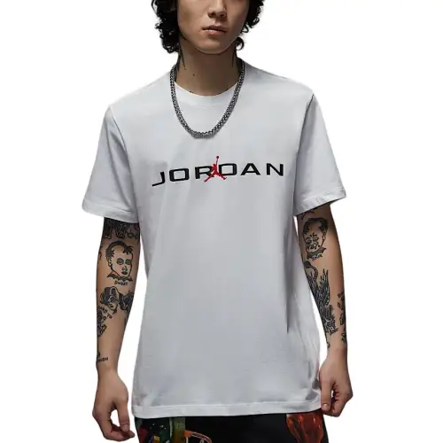 Jordan Air T Shirt Men's White/Black/Gym Red