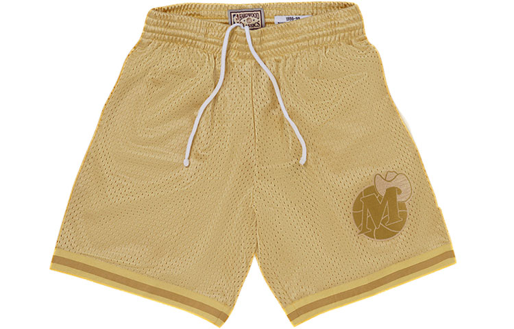 Mitchell Ness Basketball Shorts Unisex Gold Stamped