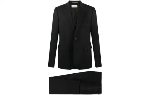 SAINT LAURENT Business Suits Men's Black Lapel Moderate