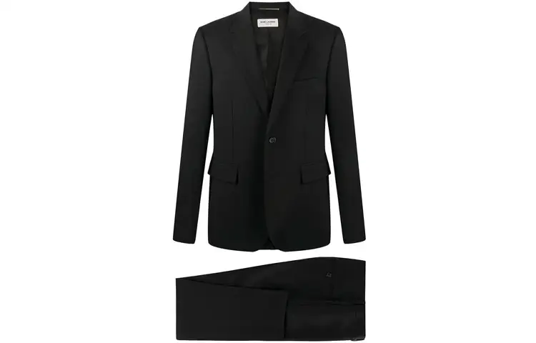 SAINT LAURENT Business Suits Men's Black Lapel Moderate