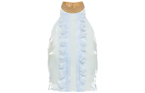 MIU MIU Tank Tops Women's Sky Blue Halter Neck