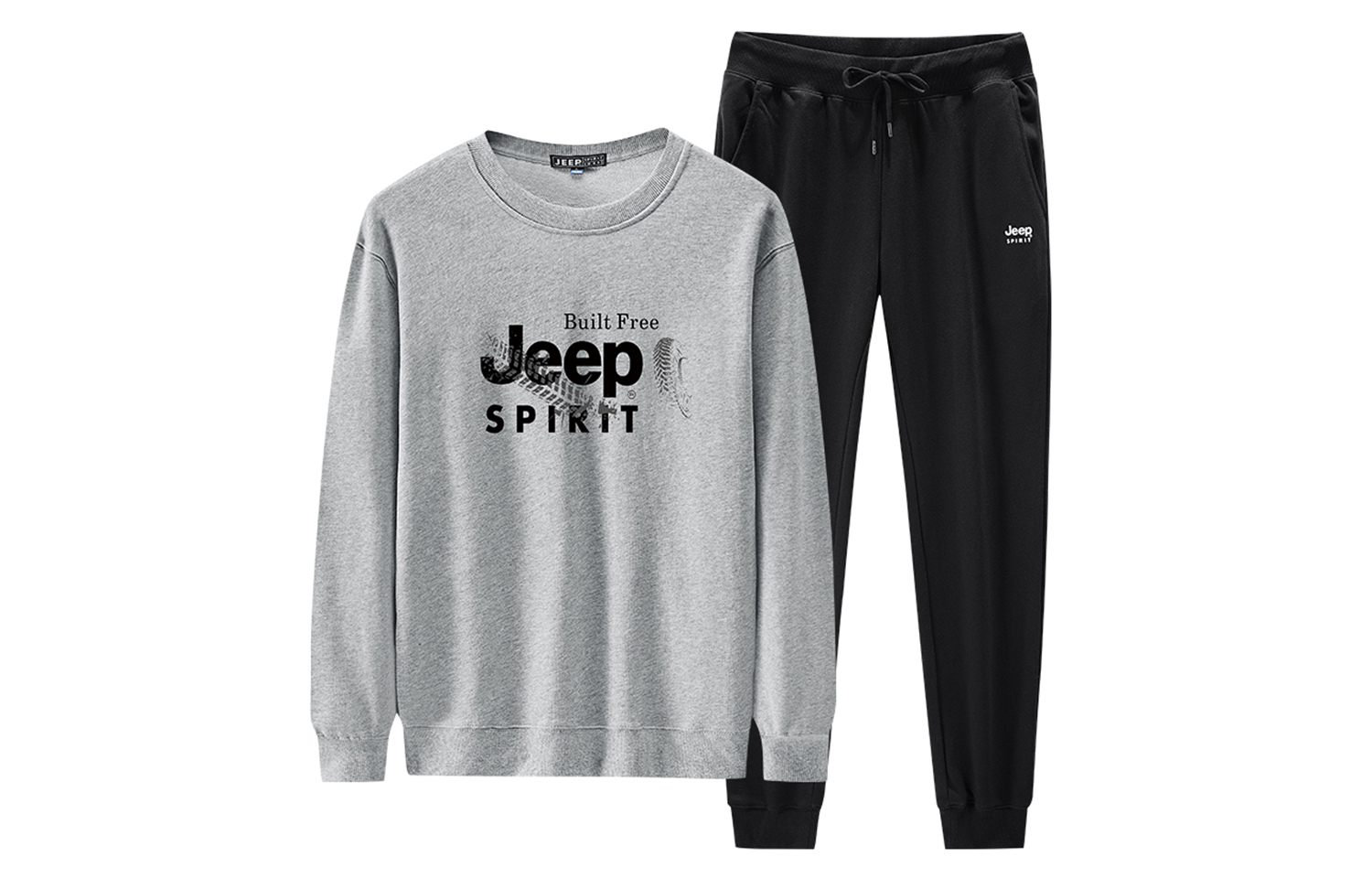 JEEP SPIRIT Casual Sportswear Men’s Crew Neck Moderate
