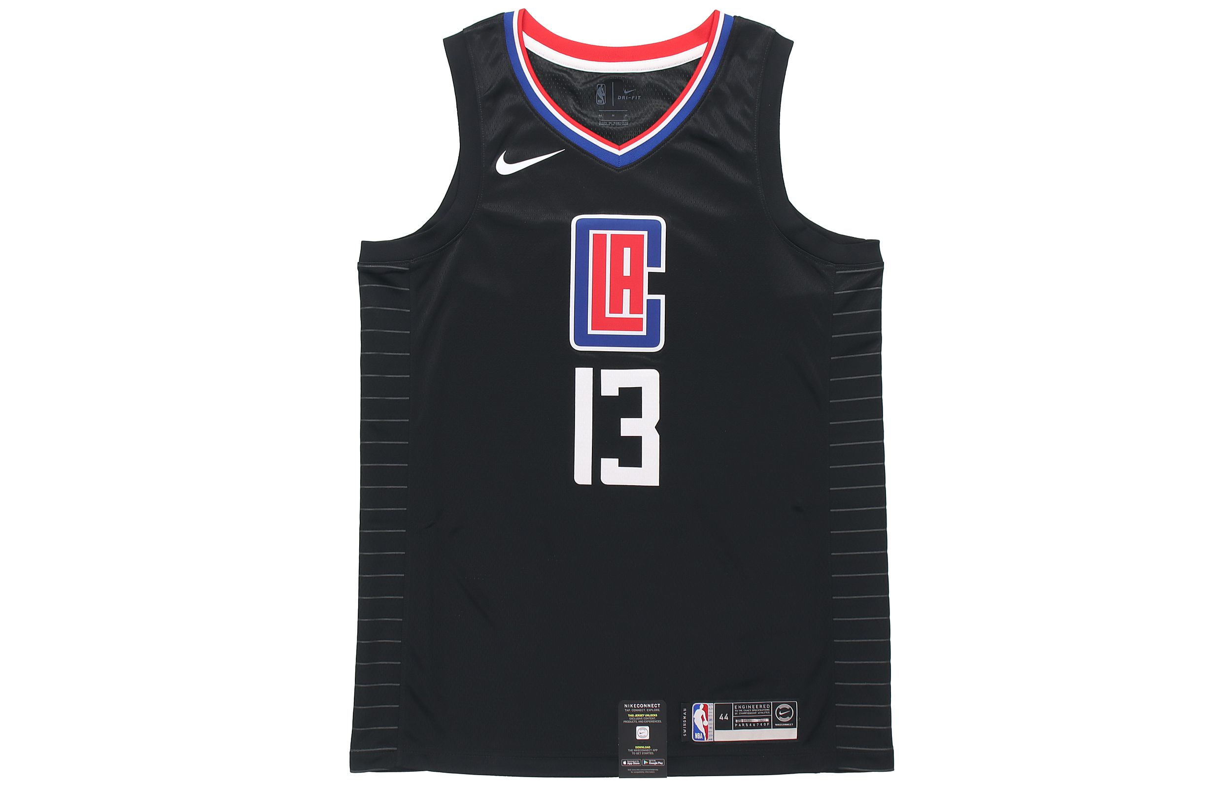 Nike NBA Announces Limited Jersey Regular Breathable Sleeveless Loose Basketball Vest SW Fan Edition Los Angeles Clippers George No. 13 Men's Black