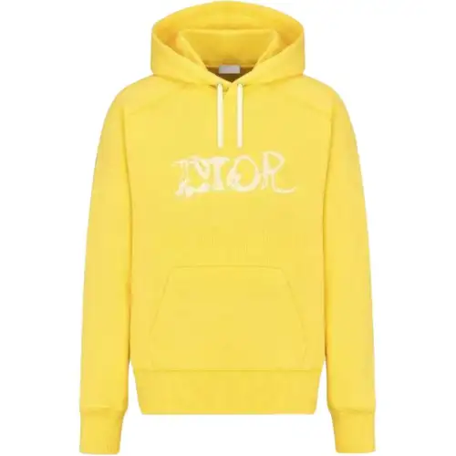 DIOR Sweatshirts Men's Yellow Hooded Moderate Other