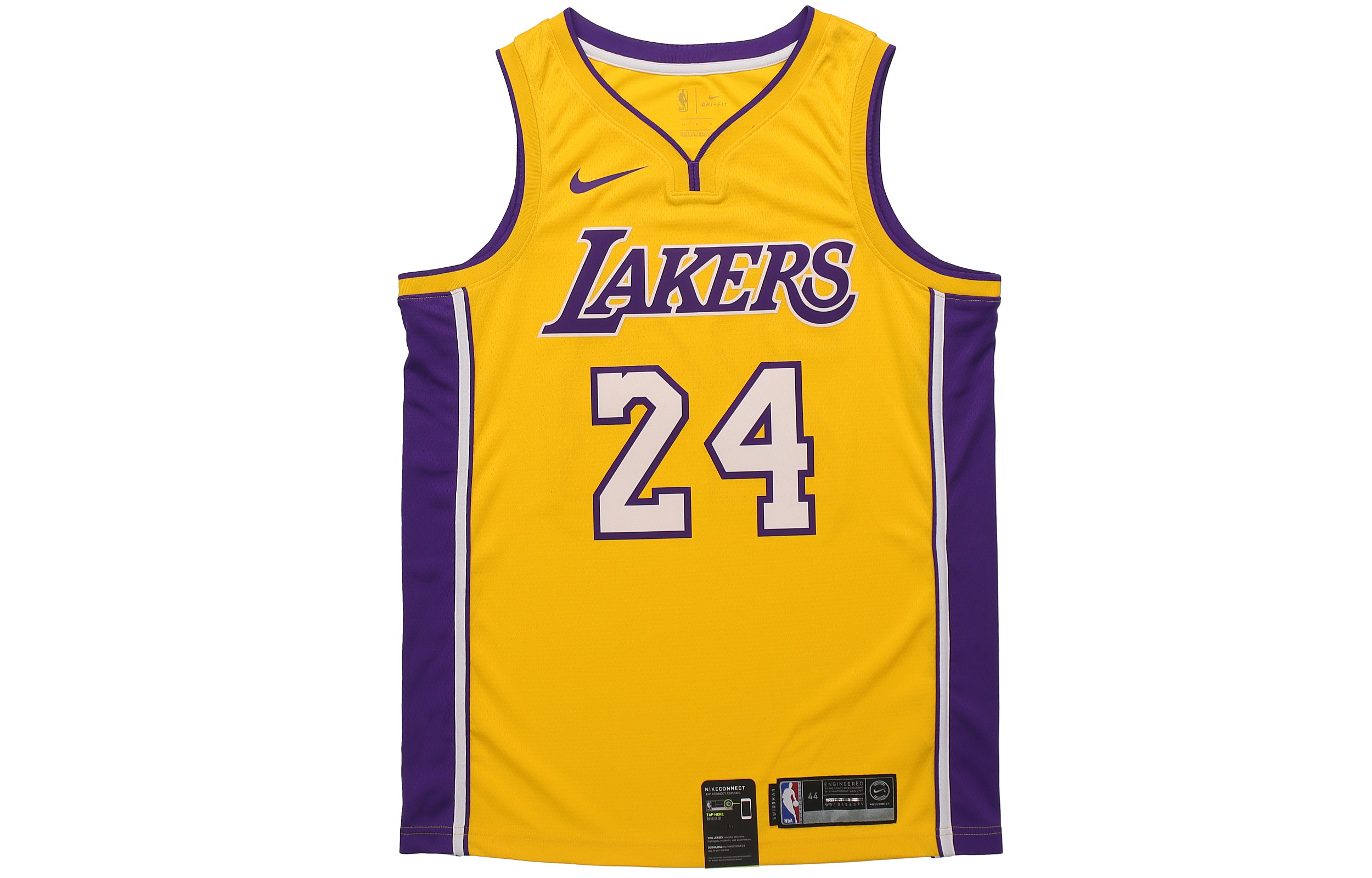 Nike NBA Kobe Bryant Icon Edition Swingman Moisture-wicking Lakers Kobe SW Fan Edition Basketball Vest Men's Yellow
