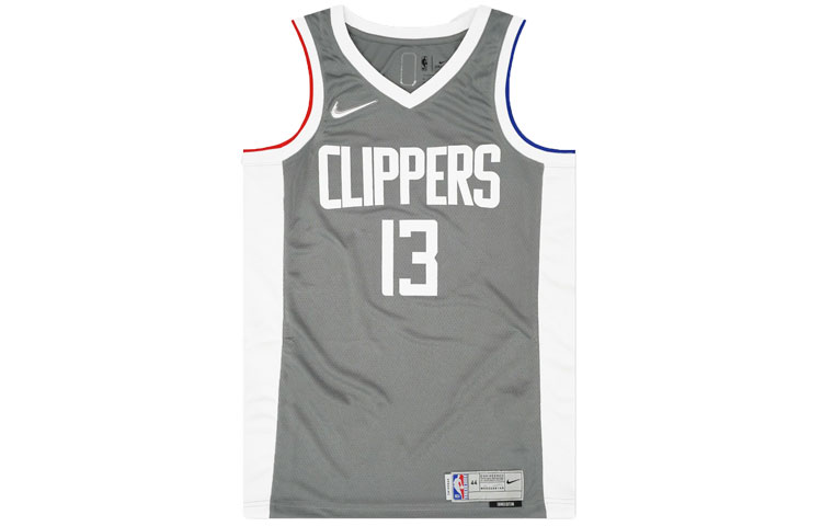 Nike NBA Sports Quick-Drying SW Fan Edition 20-21 Season Los Angeles Clippers Paul George No. 13 Basketball Vest Men's Gray