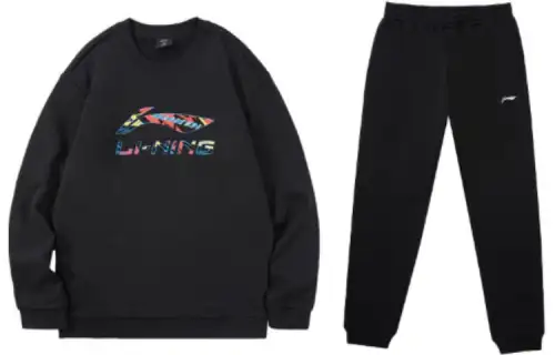 Li Ning Casual Sportswear Men's Crew Neck Thickened And Fleece Lined