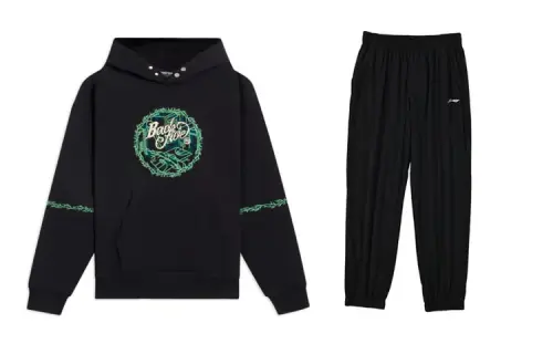 Li Ning Casual Sportswear Men's Black Hooded Moderate