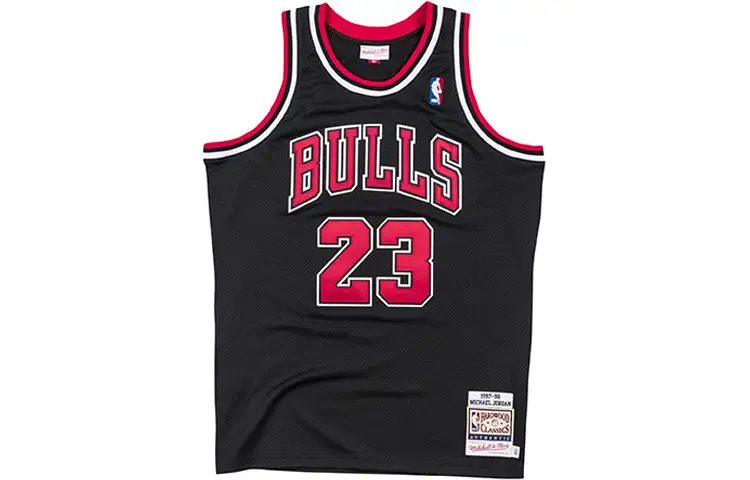 Mitchell & Ness AUTHENTIC Player Edition Collection NBA Retro Sports Jersey 97-98 Season Chicago Bulls Jordan No. 23 Basketball Vest Men's Black