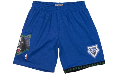 Mitchell & Ness Timberwolves SW Fan Edition Retro Breathable Mesh Sports Basketball Pants Men's Blue
