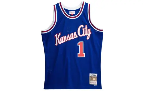 Mitchell & Ness NBA retro sports spring and summer quick-drying SW fan version 75-76 season Kansas City Kings Nate Archibald No. 1 basketball vest, same style for men and women, blue
