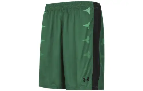 Under Armour Basketball Shorts Men's Green Moderate Straight Fit Pants
