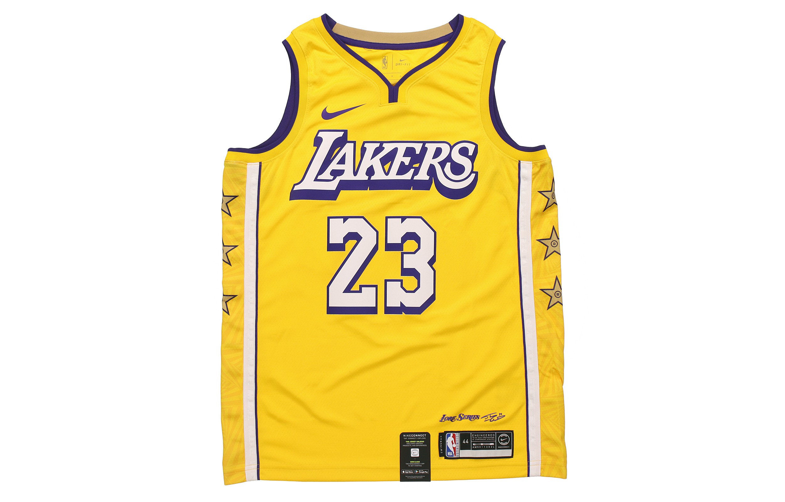 Nike NBA City Limited SW Fan Edition 19-20 Season Lakers James No. 23 Basketball Vest Men's Yellow