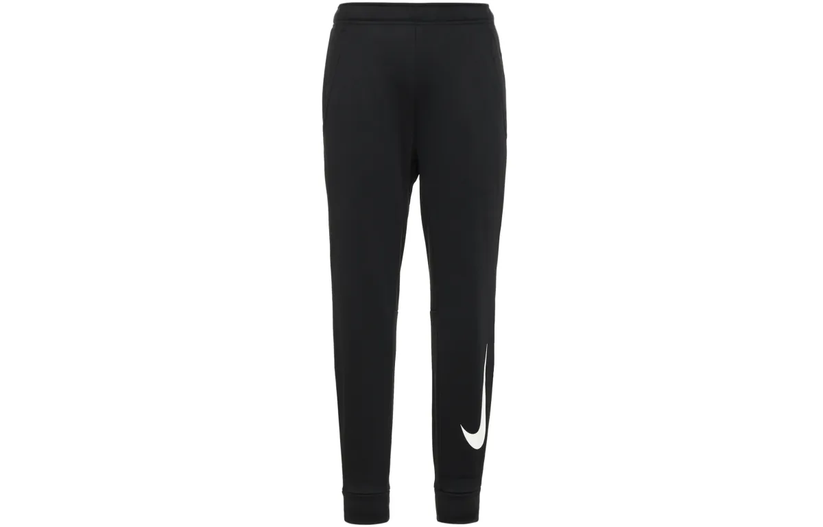 Nike Therma Tapered Swoosh Fleece Lined Training Long Knitted Sweatpants Men's Black