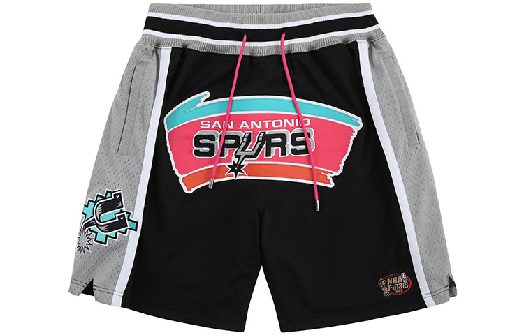 Mitchell & Ness x NBA JUSTDON joint model 98-99 season Spurs retro sports casual fashion basketball pants, same style for men and women, gray