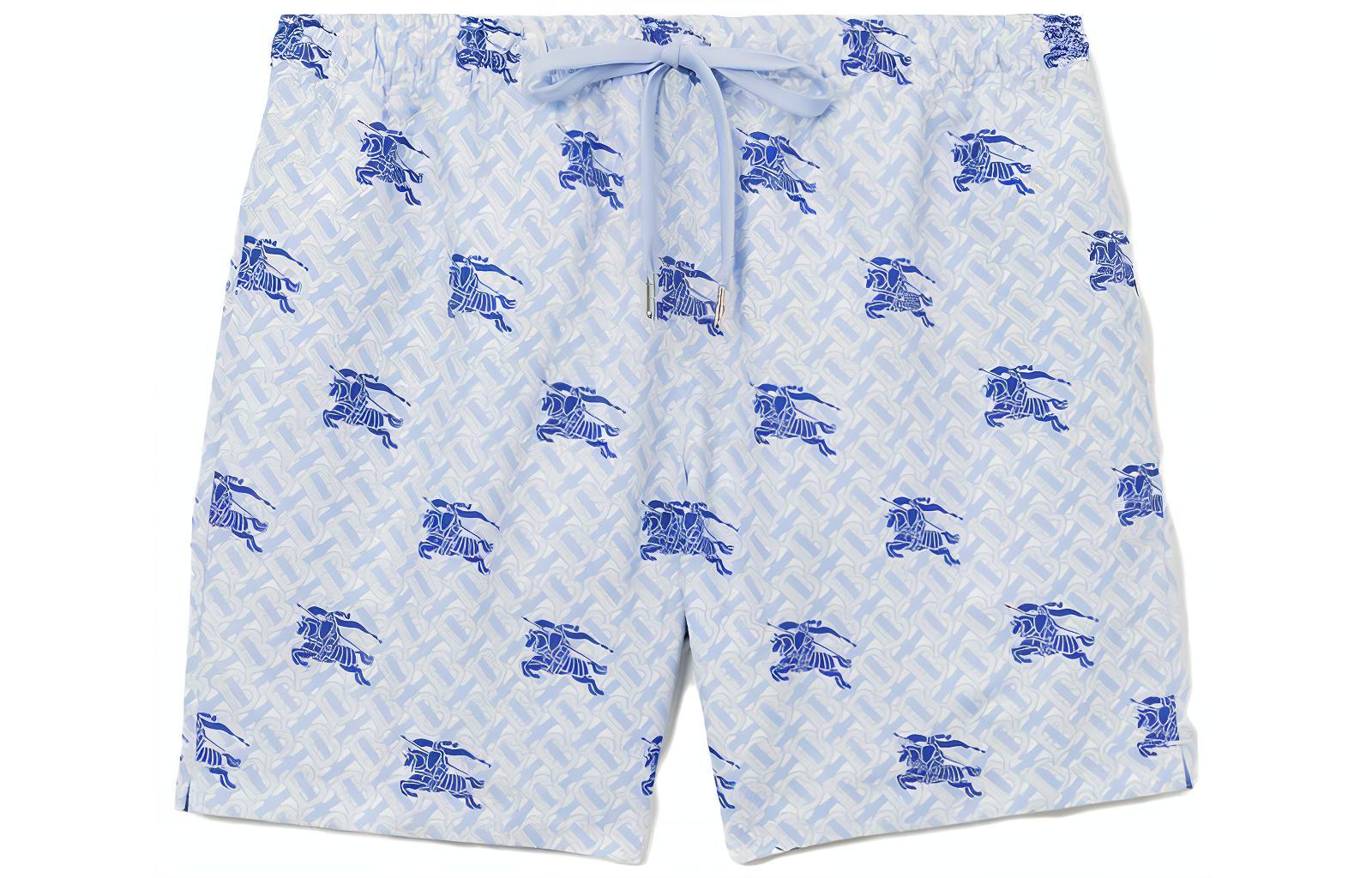 Burberry Burberry SS23 Graphic Print Drawstring Beach Shorts Men's Blue