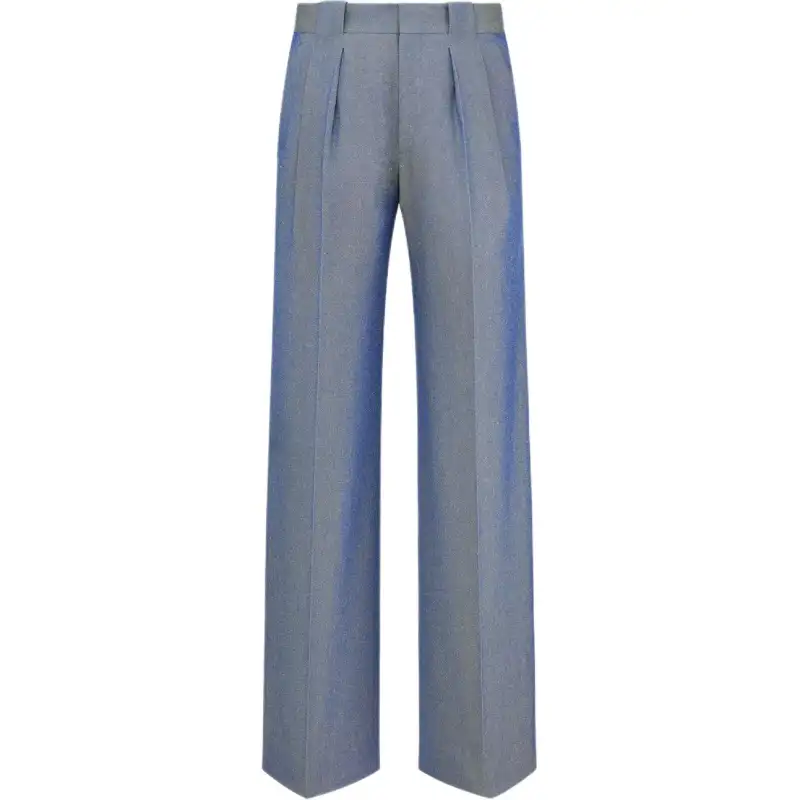 DIOR Homme Pleat Detailed Wide Leg Pants