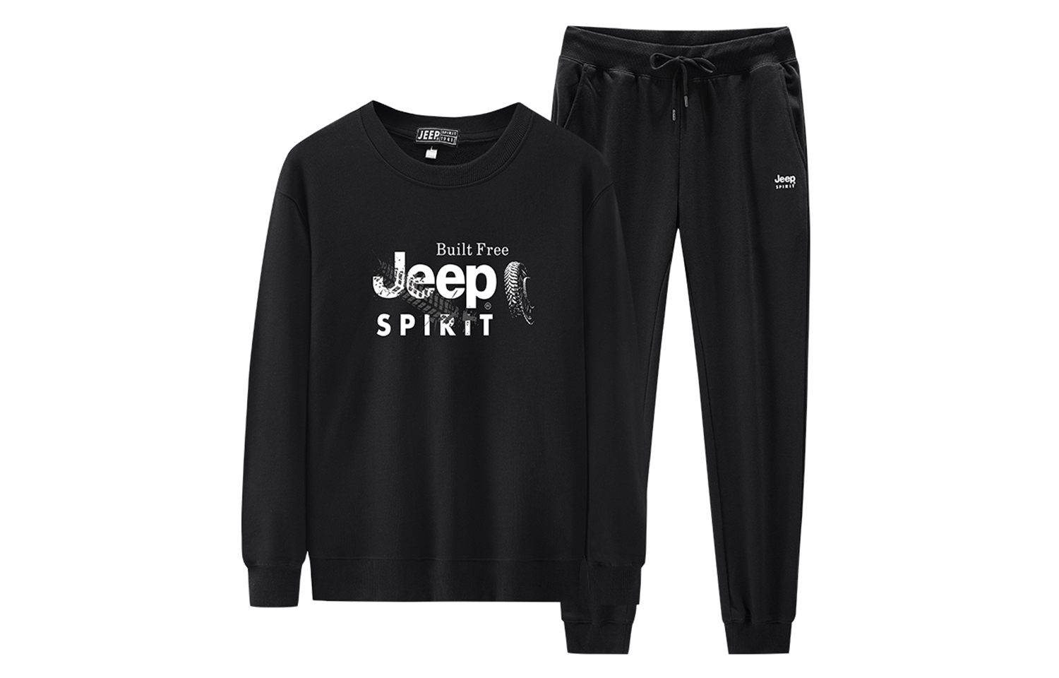 JEEP SPIRIT Casual Sportswear Men’s Crew Neck Moderate