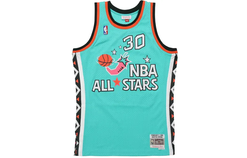Mitchell & Ness retro sports jersey SW fan version 1996 All-Star Game Scottie Pippen basketball vest same style for men and women blue