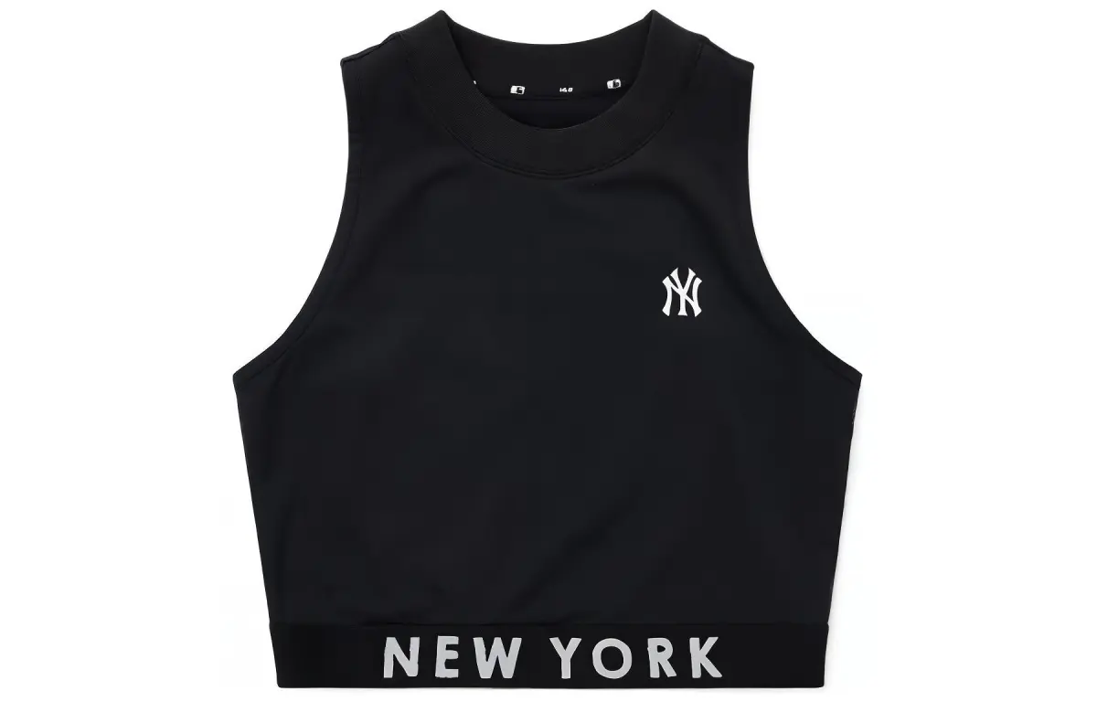 MLB Basic Logo Tank Tops Women's Black Crew Neck Moderate Racerback