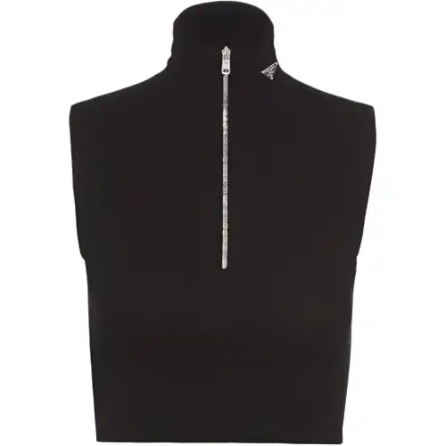 【Previous Season】half-zip sleeveless crop top