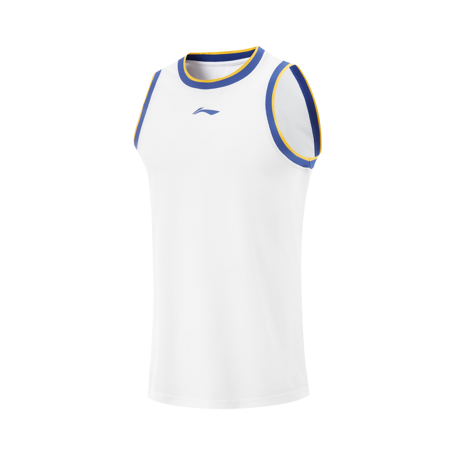 Li Ning Professional Basketball Collection Basketball Suit Men’s Standard White/Blue And Yellow Woven Strap