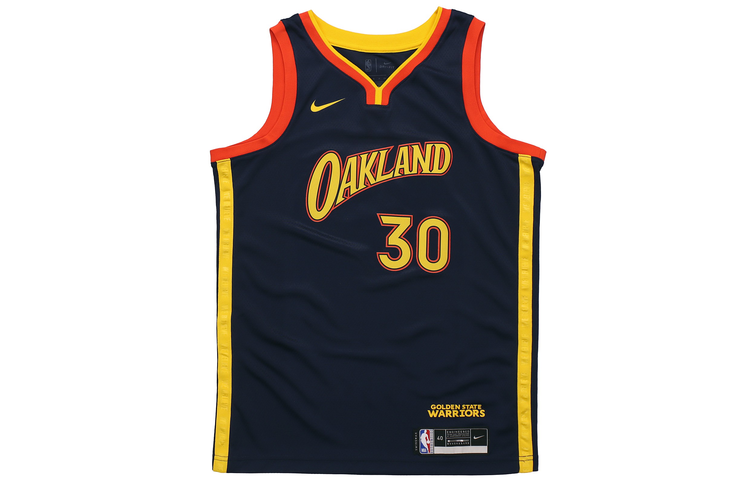Nike NBA SW Fan Edition 20-21 Season Golden State Warriors Curry No. 30 Quick-drying Sports Basketball Vest Men's Dark Blue