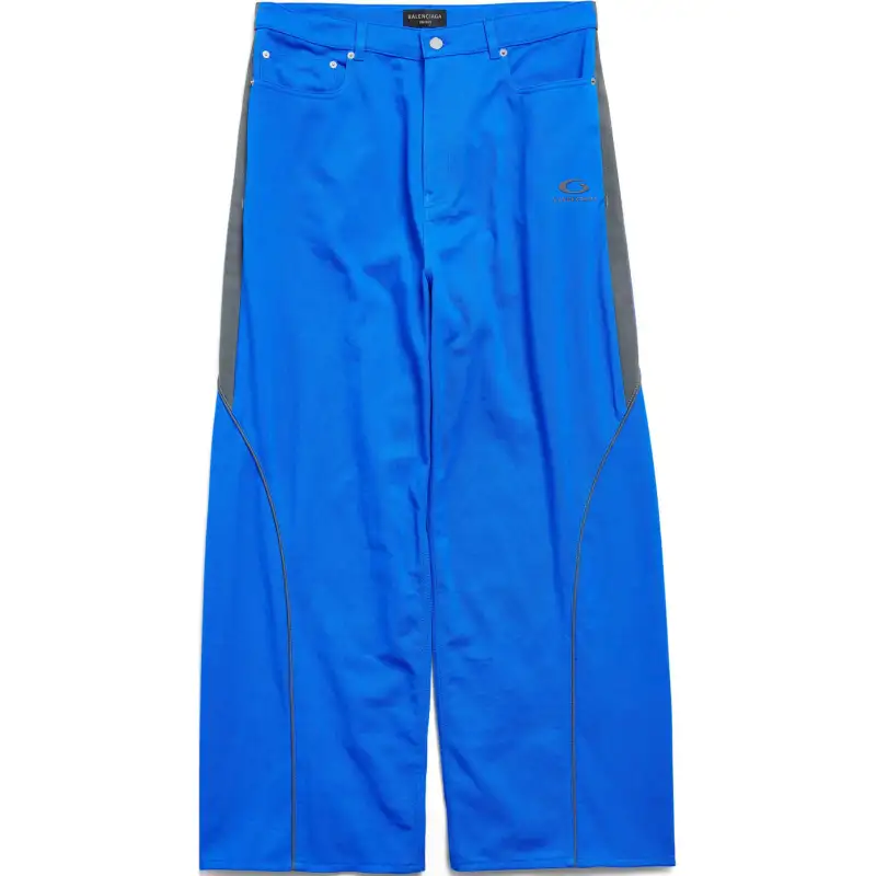Balenciaga Casual Pants Loose Fit Men's Blue