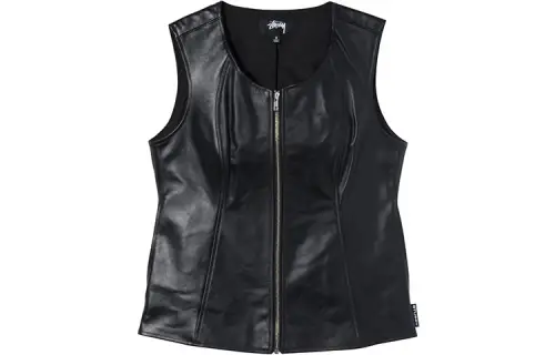 Stussy Tank Tops Women's Black Straight Fit