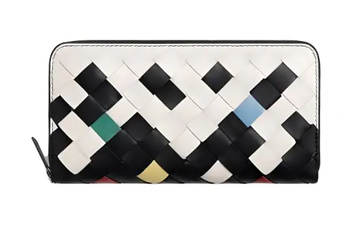 Bottega Veneta Calfskin Wallet Men's White & Black