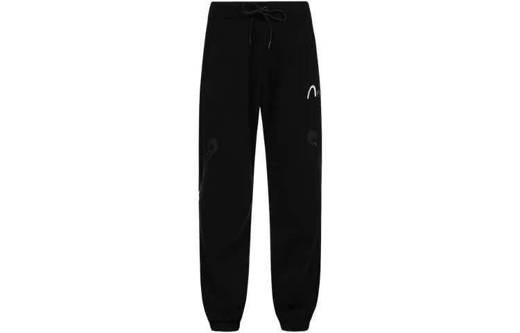 EVISU Casual Pants Men's Black Moderate Cuffed Pants