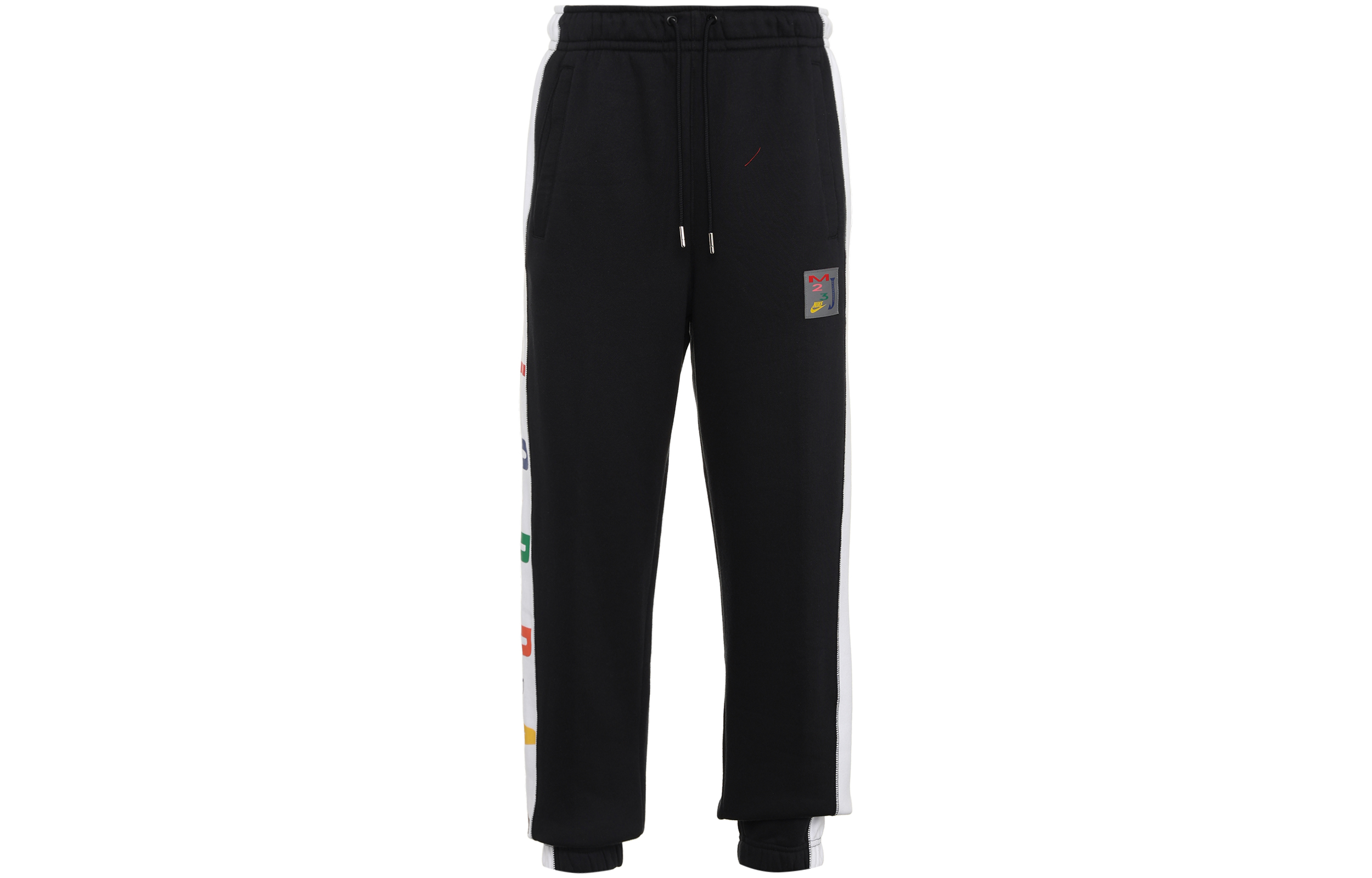 Jordan Multi Label Fleece Lined Thermal Cuffed Retro Sports Pants Knitted Sweatpants Men’s Black