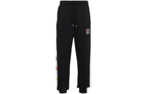Jordan Multi Label Fleece Lined Thermal Cuffed Retro Sports Pants Knitted Sweatpants Men's Black