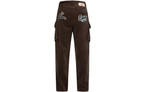 EVISU Casual Pants Men's Dark Coffee Moderate Straight Fit Pants